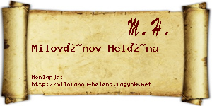 Milovánov Heléna névjegykártya